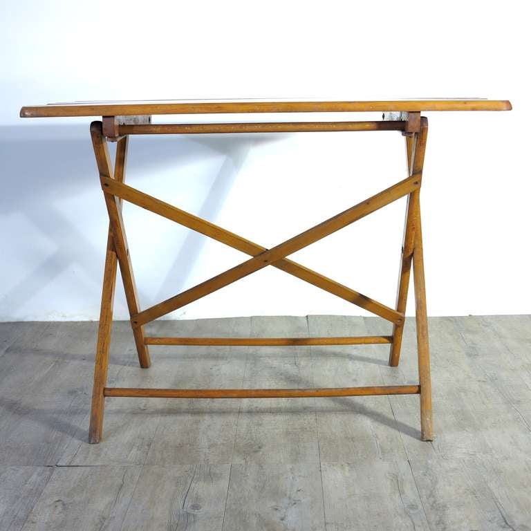 Industrial Wood Folding Table. Bauhaus Era, Germany 1930 - 1940 For Sale 3