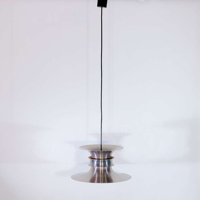 Design Aluminium Ceiling Lamp By Bent Nordsted For Lyskaer Belysning Denmark 1970