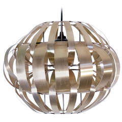 Design Pendant Aluminium Lamp By May Sauze. France 1970
