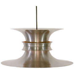 Design Aluminium Ceiling Lamp Bent Nordsted For Lyskaer Belysning Denmark 1970