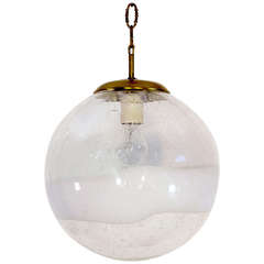 Murano Glass Globe Lamp with Air Inclusions