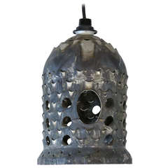 Vintage Industrial Design Lamp. Made By An Exhaust System From A Fokker Aircraft 1940.