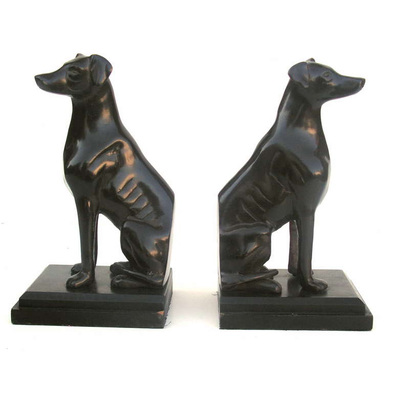 20th Century Greyhound Bookends, Art Nouveau 1900 - 1920