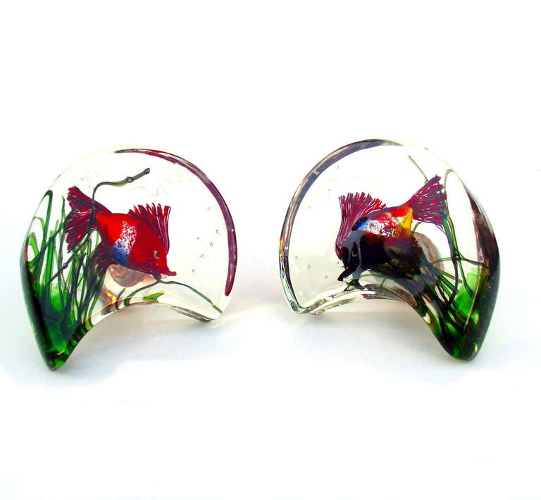 Unicum Murano "Aquarium" Door Handles by Barbini Cendese 1950-1955