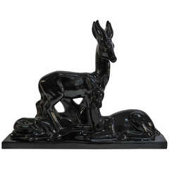 Art Deco Ceramic Figure Group, France, 1930-1935