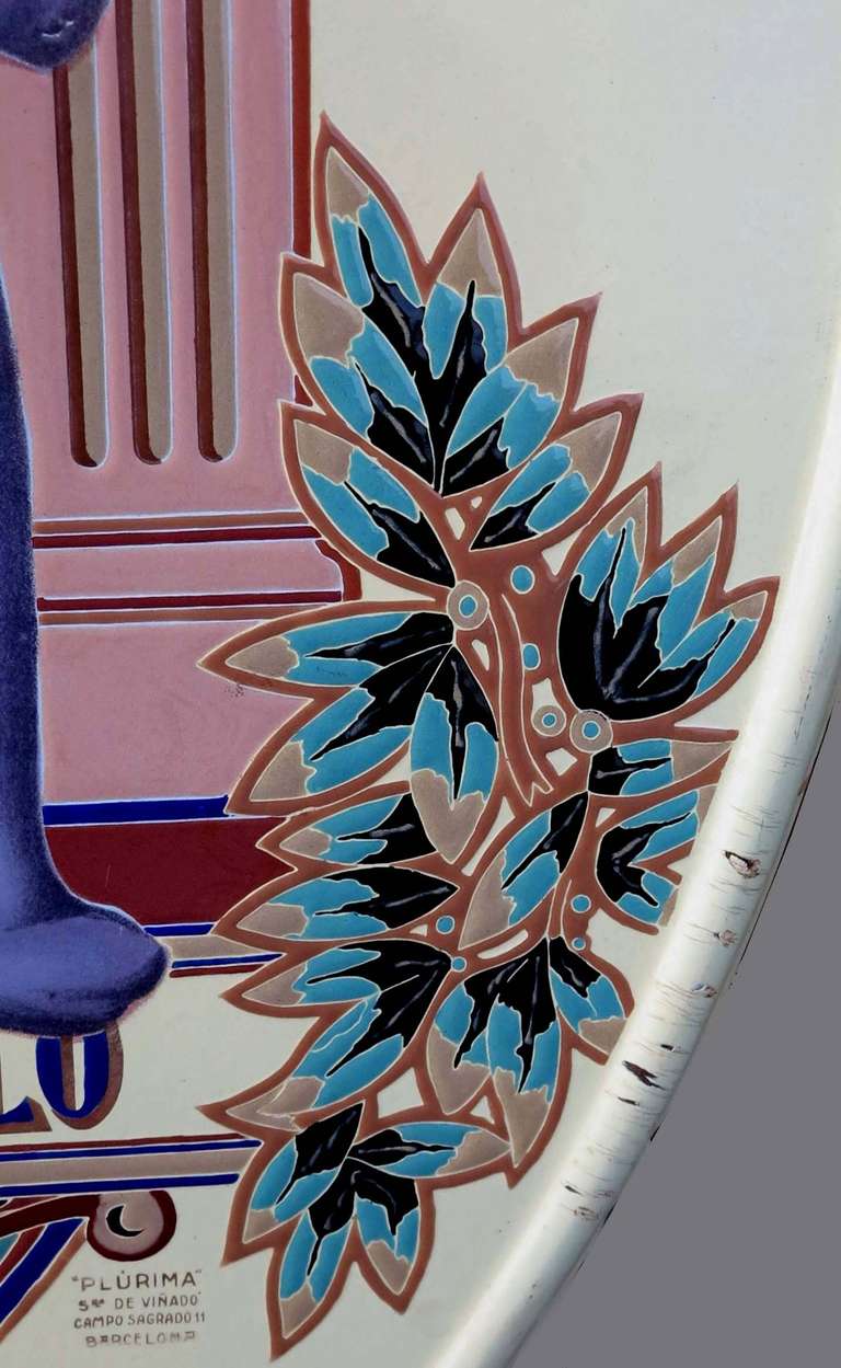 Art Nouveau Enamel Sign "La Eqvitativa" Agencia, Spain, 1900 - 1920