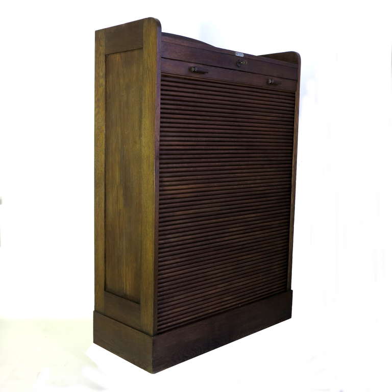 Mid-Century Industrial Rolltop File Cabinet, Circa 1930 - 1940 1