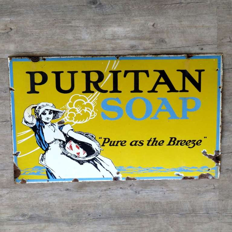 Advertising sign for Puritan Soap, Pure as the Breeze, England, 1910 - 1920 For Sale 2