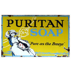 Antique Advertising sign for Puritan Soap, Pure as the Breeze, England, 1910 - 1920