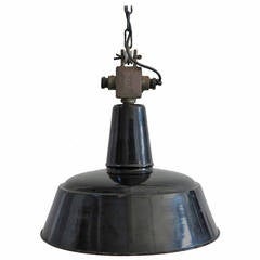 Vintage Enameled Ceiling Industry Design Lamp, 1930-1940