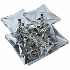 Beautiful Wall Lamp with Staggered Glass Rosettes