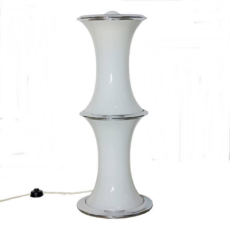 Glass Floor Lamp in Bamboo by Enrico Tronconi