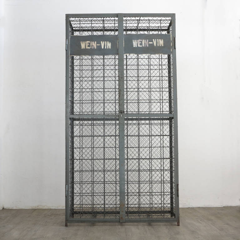 Metal Cabinet for Wine Bottles, Industrial Design