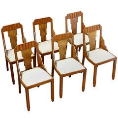 Set of Six Art Deco Chairs, 1930-1935