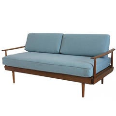 Retro Daybed or Sofa Antimott Turquoise-Blue by Wilhelm Knoll, 1950-1960