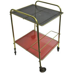 Serving Trolley with Trays in the Style of Mathieu Mathegot, 1950-1955