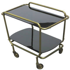 Elegant Vintage Serving Trolley O Bar Cart, Germany, 1950-1955