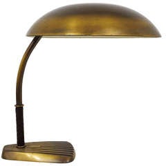 1940s Josef Frank Kalmar Vienna Brass Leather Table Lamp