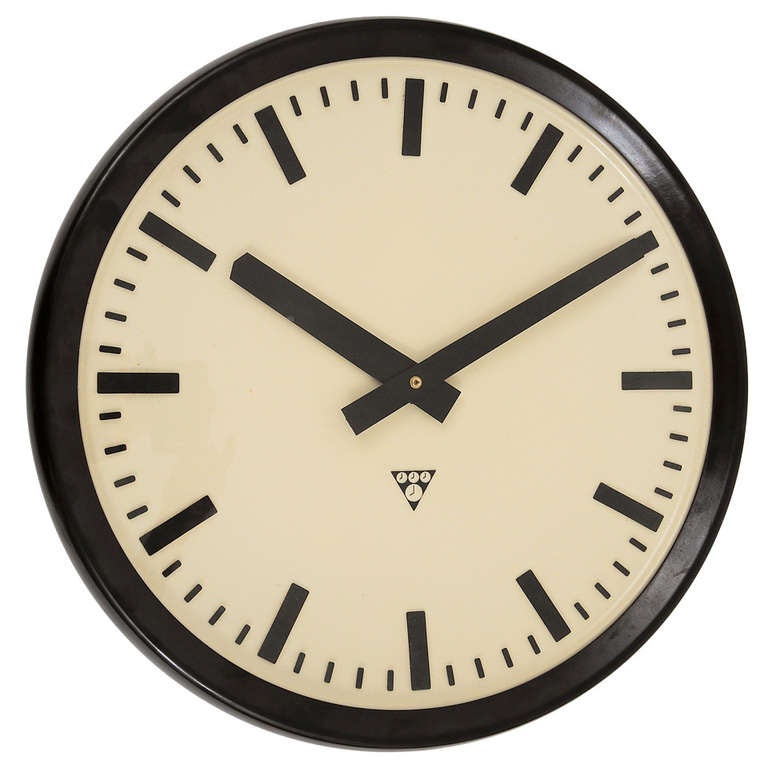 Very Big Bakelite Industrial Train Station Wall Clock at 1stDibs