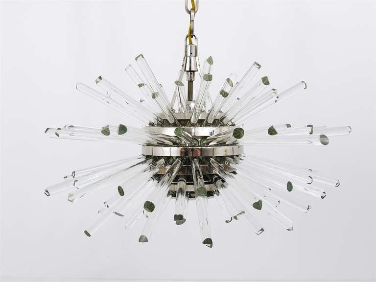 Austrian Bakalowits Miracle Sputnik Chandelier with Crystal Glass Rods from the 1960s Mirakel