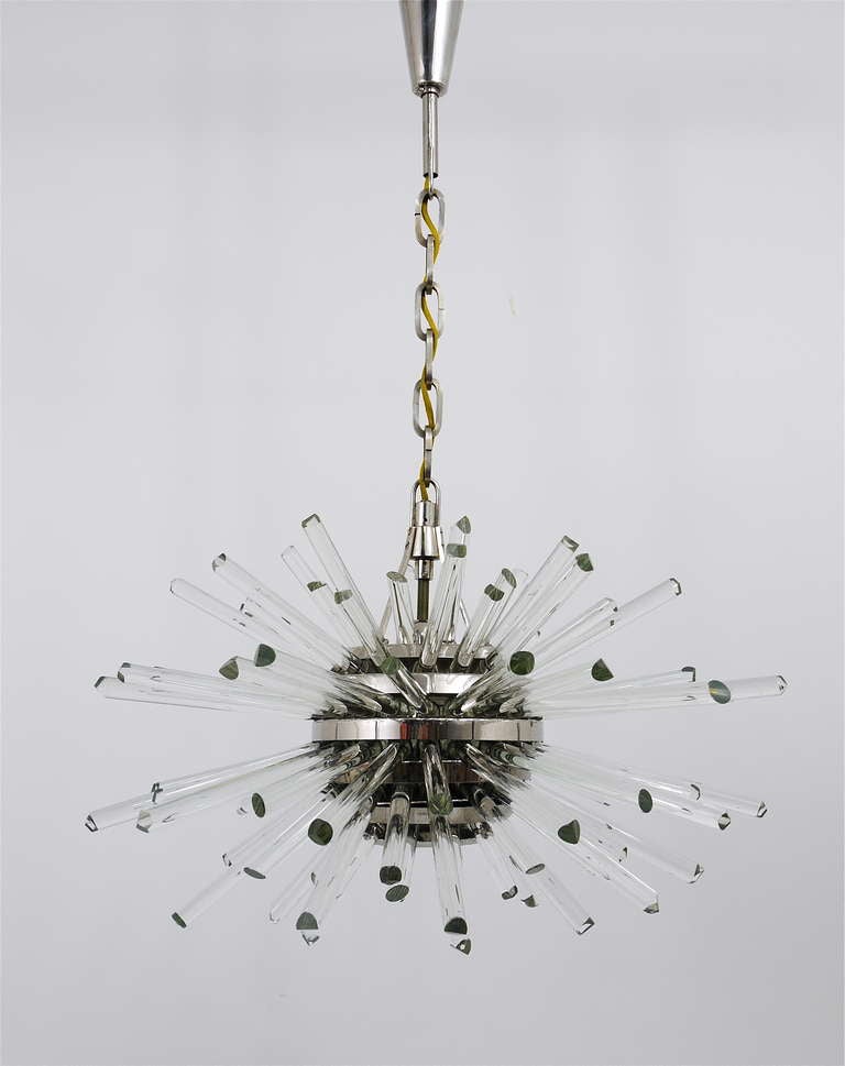 Bakalowits Miracle Sputnik Chandelier with Crystal Glass Rods from the 1960s Mirakel In Excellent Condition In Vienna, AT