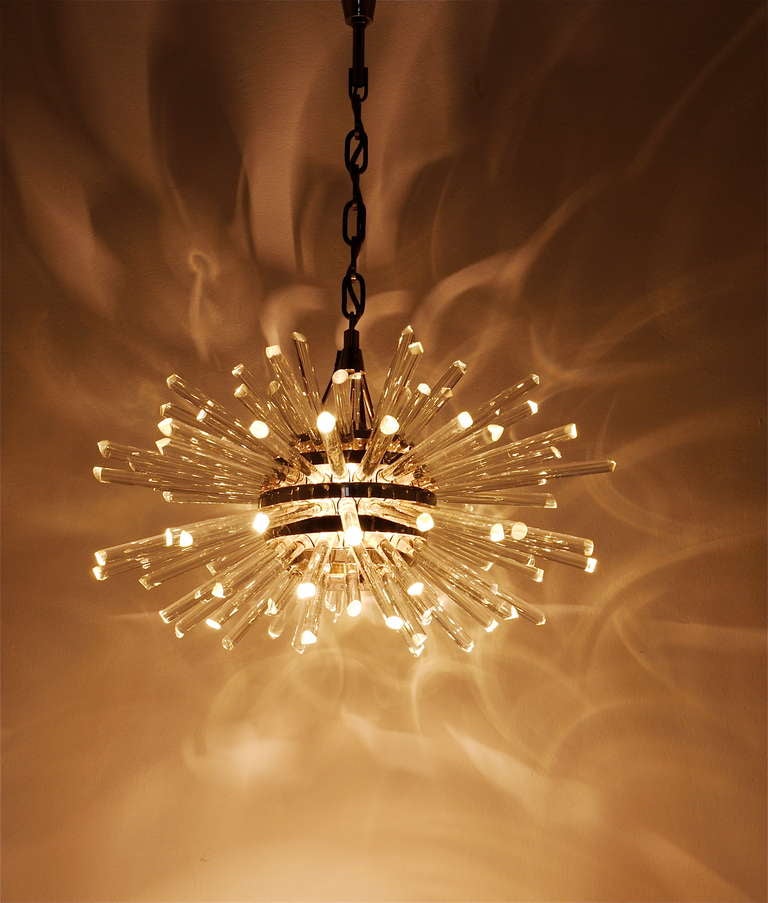 Bakalowits Miracle Sputnik Chandelier with Crystal Glass Rods from the 1960s Mirakel 2