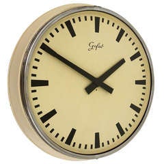 Big 23" Train Station Industrial Wall Clock from the 1960s