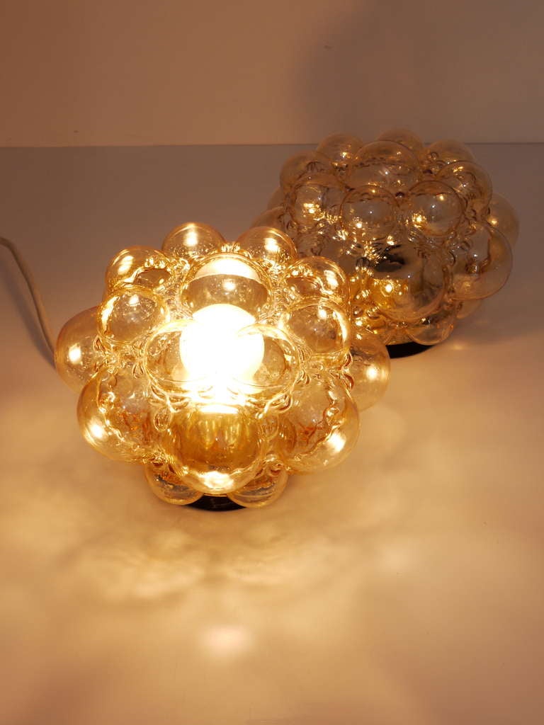 Pair Helena Tynell Bubble Glass Wall Lamps Sconces Flush Mounts from the 1960s 4