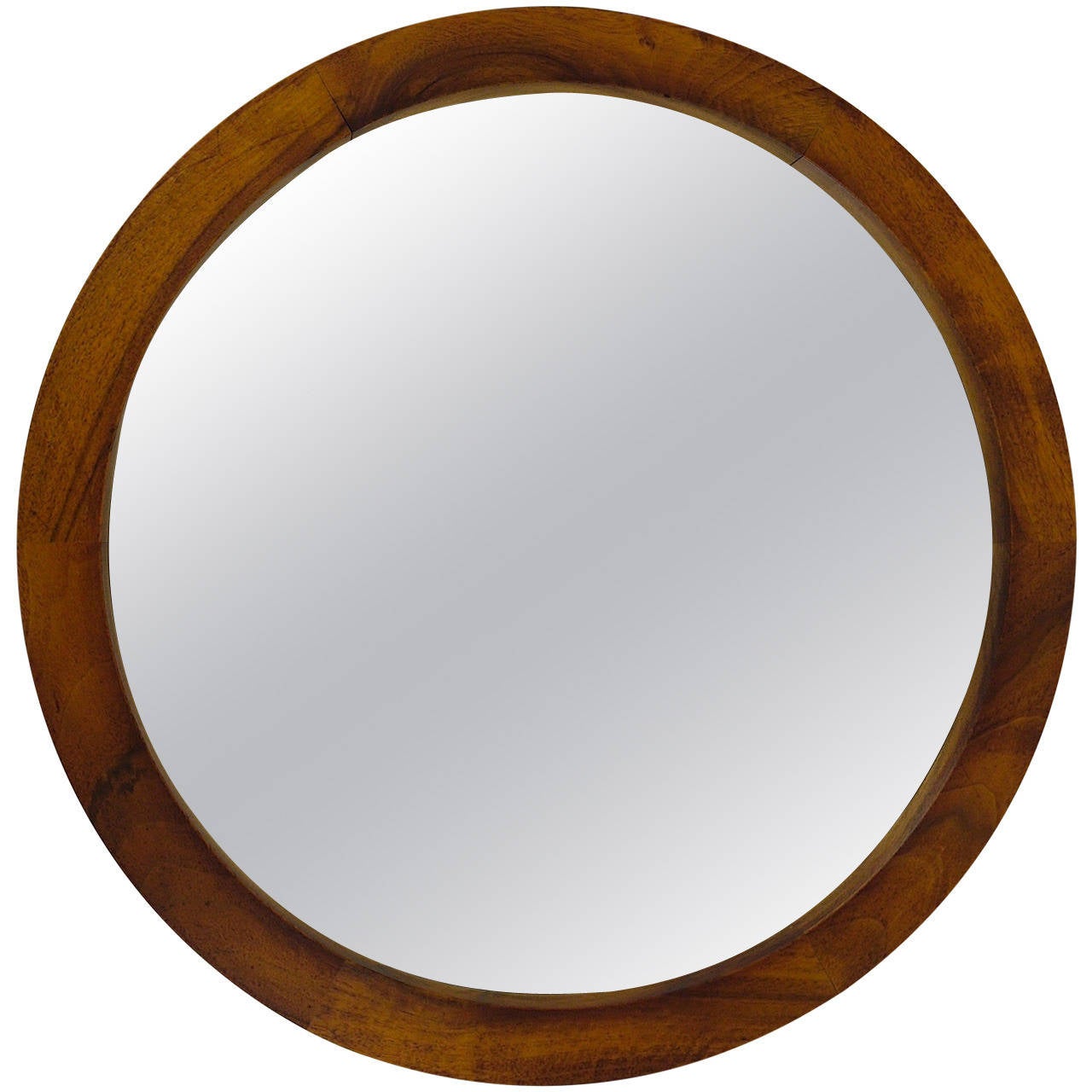 Carl Aubock Vienna Round Walnut Modernist Mirror, 1950s at 1stDibs ...
