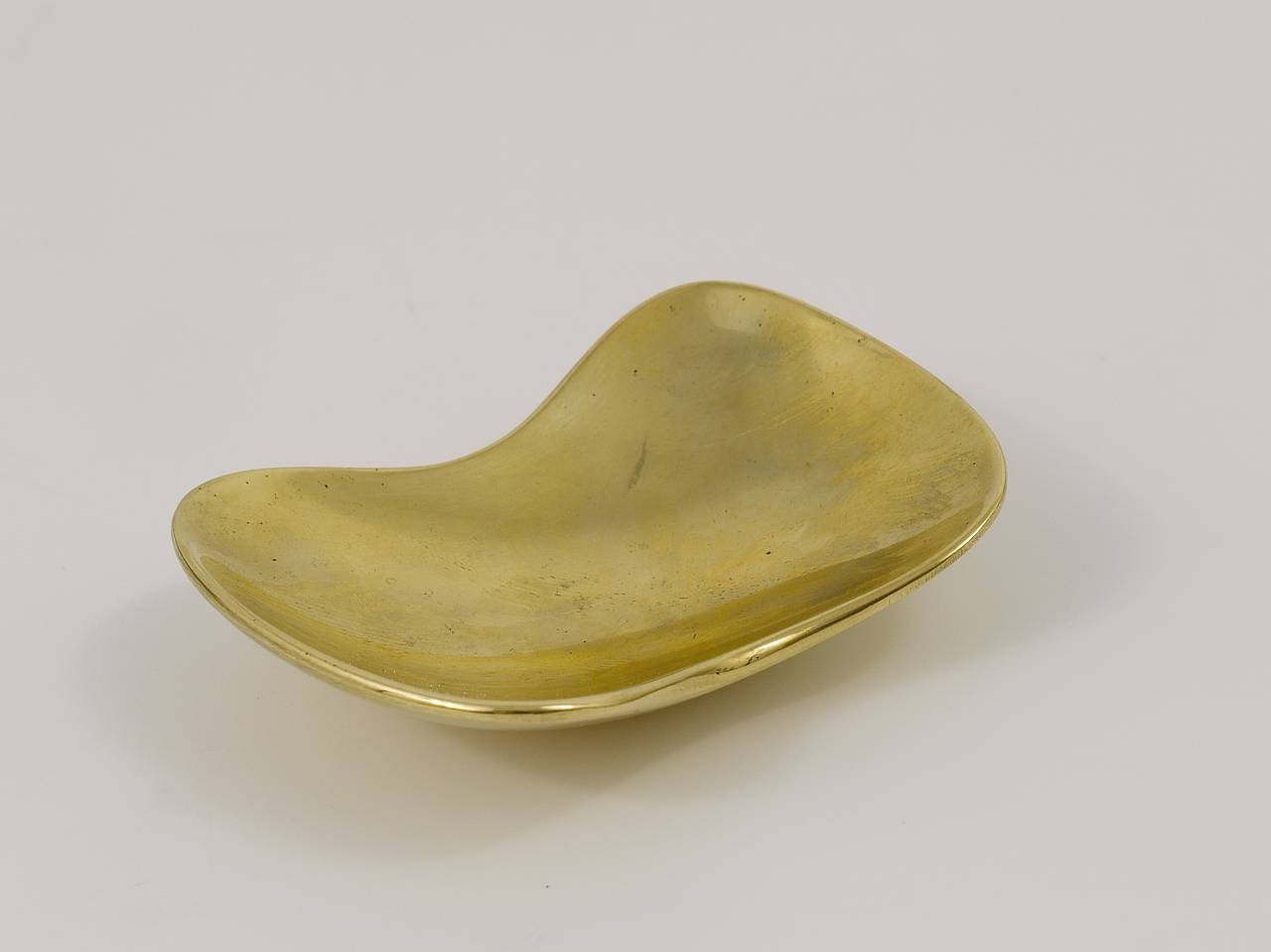 Mid-20th Century Modernist Brass Ashtray by Carl Aubock, 1950s