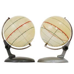 Matching Pair of Educational Terrestrial Globes from the 1960s