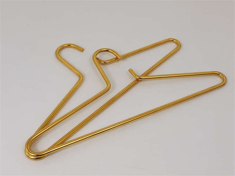 Mid-Century Modern Pair Carl Aubock Vienna Gold-Plated Brass Hangers