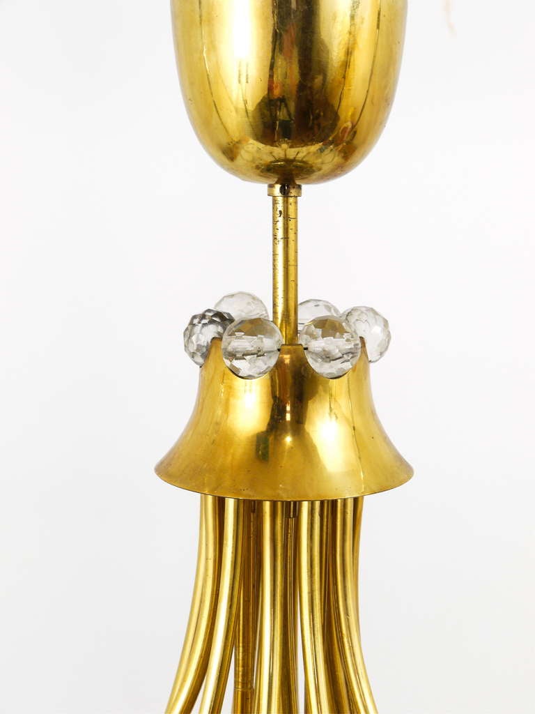 Emil Stejnar Pyra Midcentury Brass Chandelier by Rupert Nikoll Austria, 1950s For Sale 3