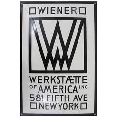 Seltenes emailliertes Werbeschild der Wiener Werkstatte America New York, A Rare Wiener Werkstatte