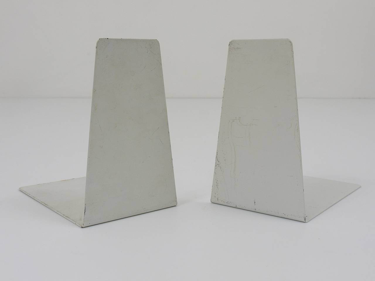 Bauhaus Bookends By Marianne Brandt, Metal, 1930s, Ruppel Germany In Good Condition In Vienna, AT