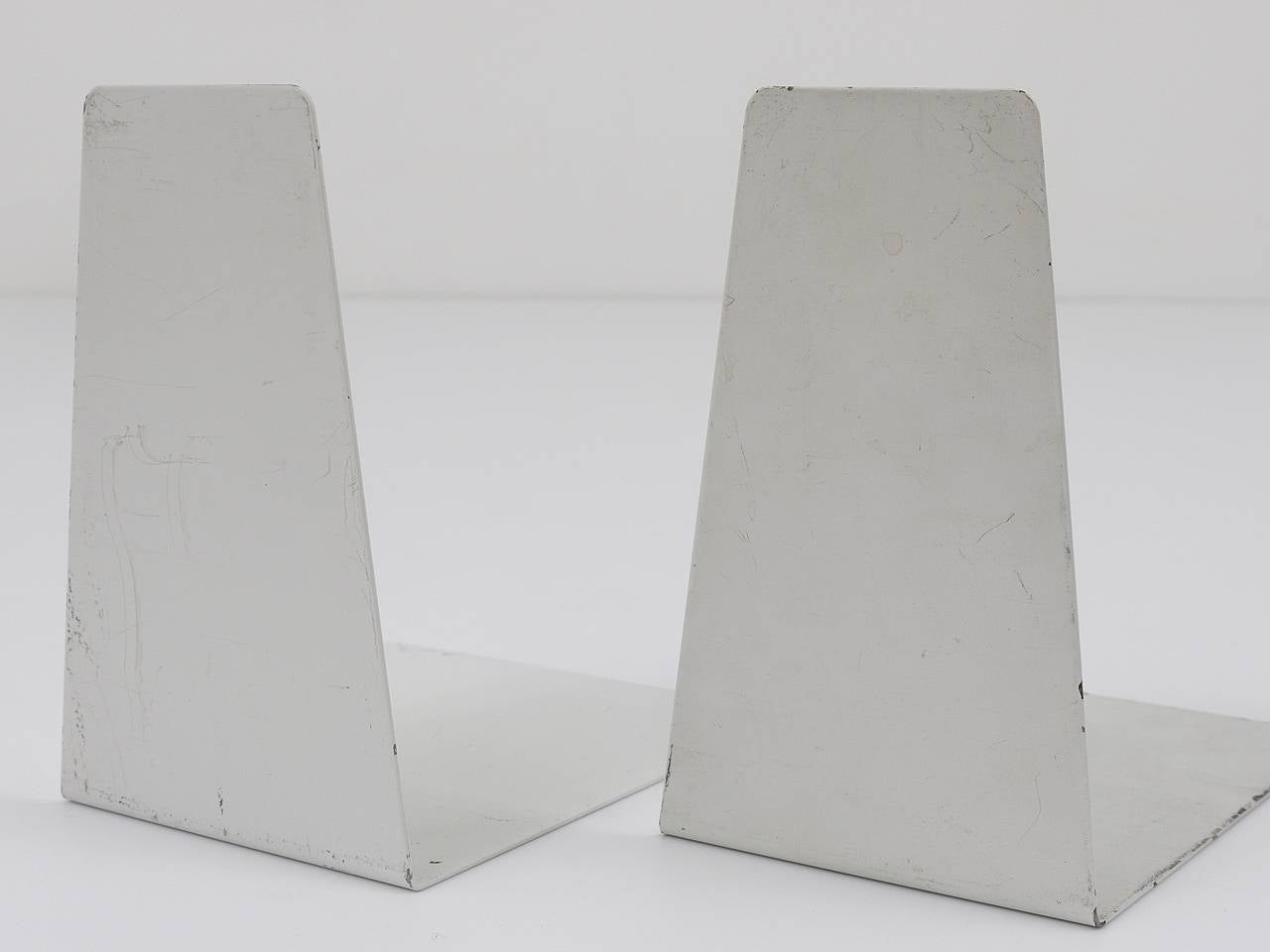 Bauhaus Bookends By Marianne Brandt, Metal, 1930s, Ruppel Germany 3