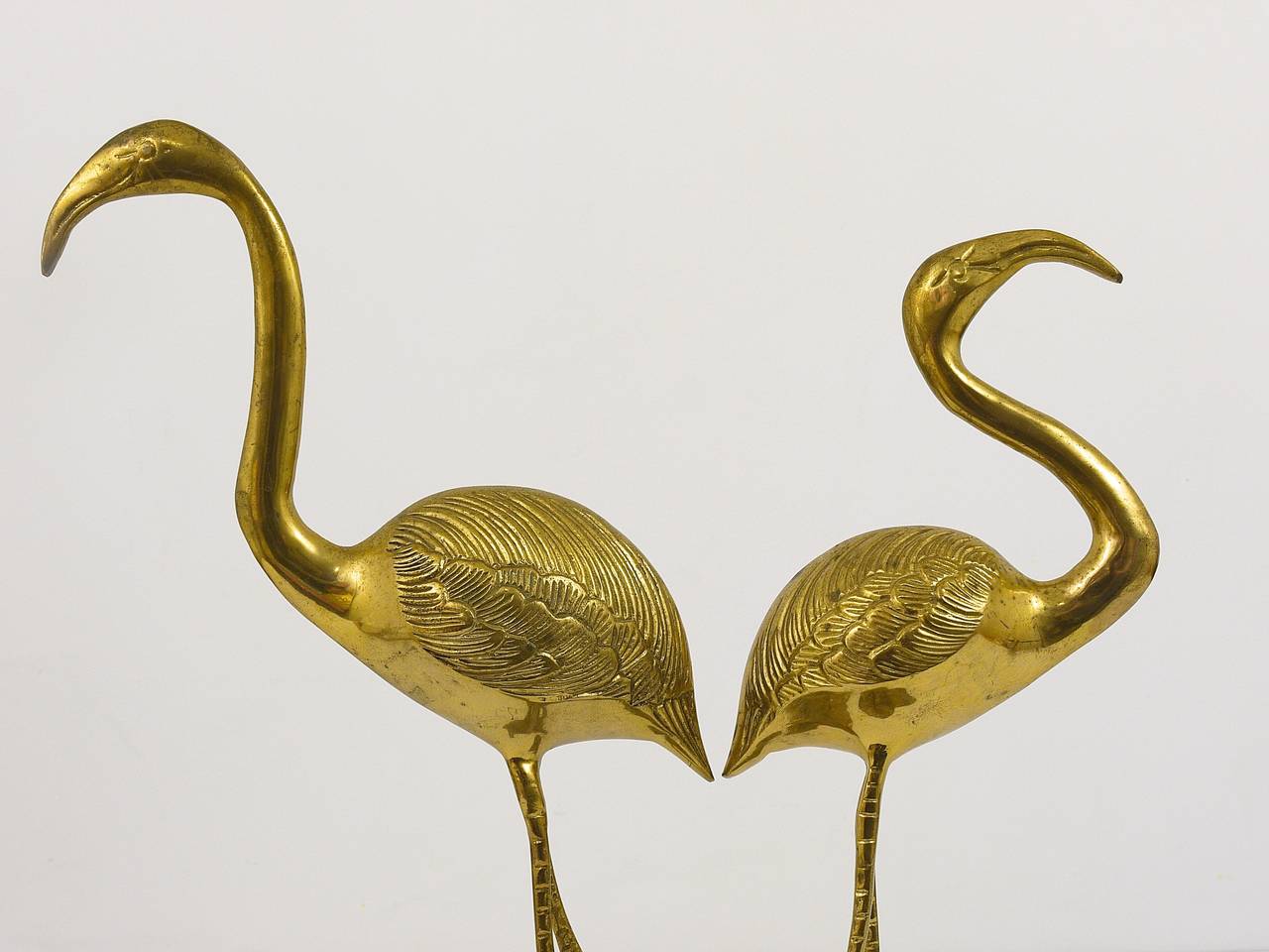 A Beautiful Pair Of French Brass Flamingo Sculptures, 1970s, France 1