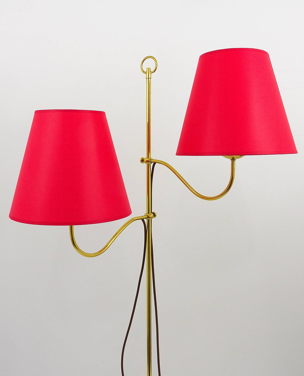 Elegant Two-Arms Mid-Century Brass Floor Lamp by Josef Frank, Austria, 1950 For Sale 2