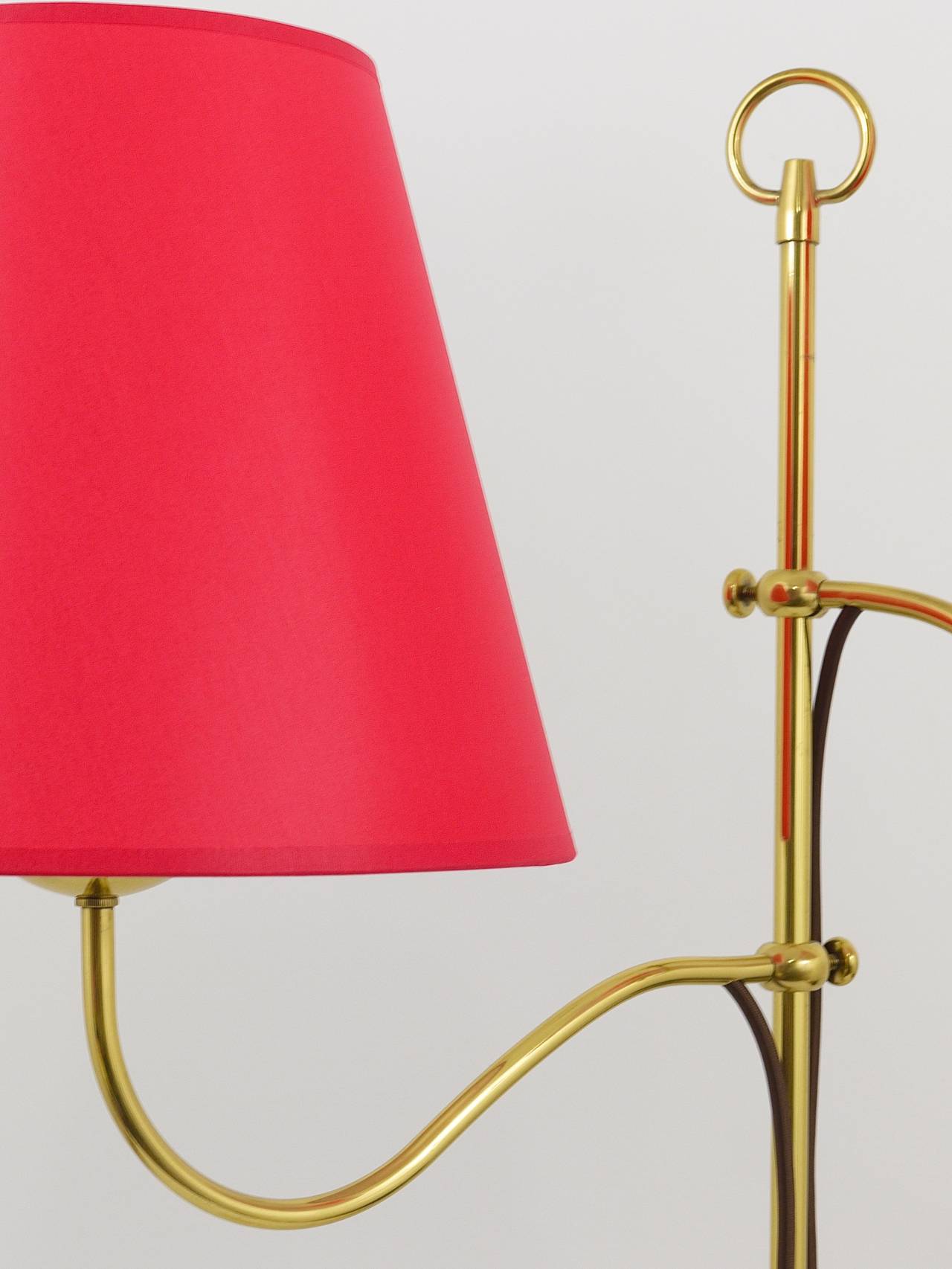 Elegant Two-Arms Mid-Century Brass Floor Lamp by Josef Frank, Austria, 1950 For Sale 3