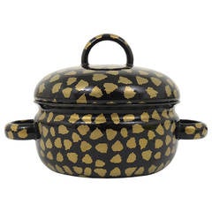 Cook with Carl Aubock Enameled Pot with Lid by Ostovics, Vienna 1970s