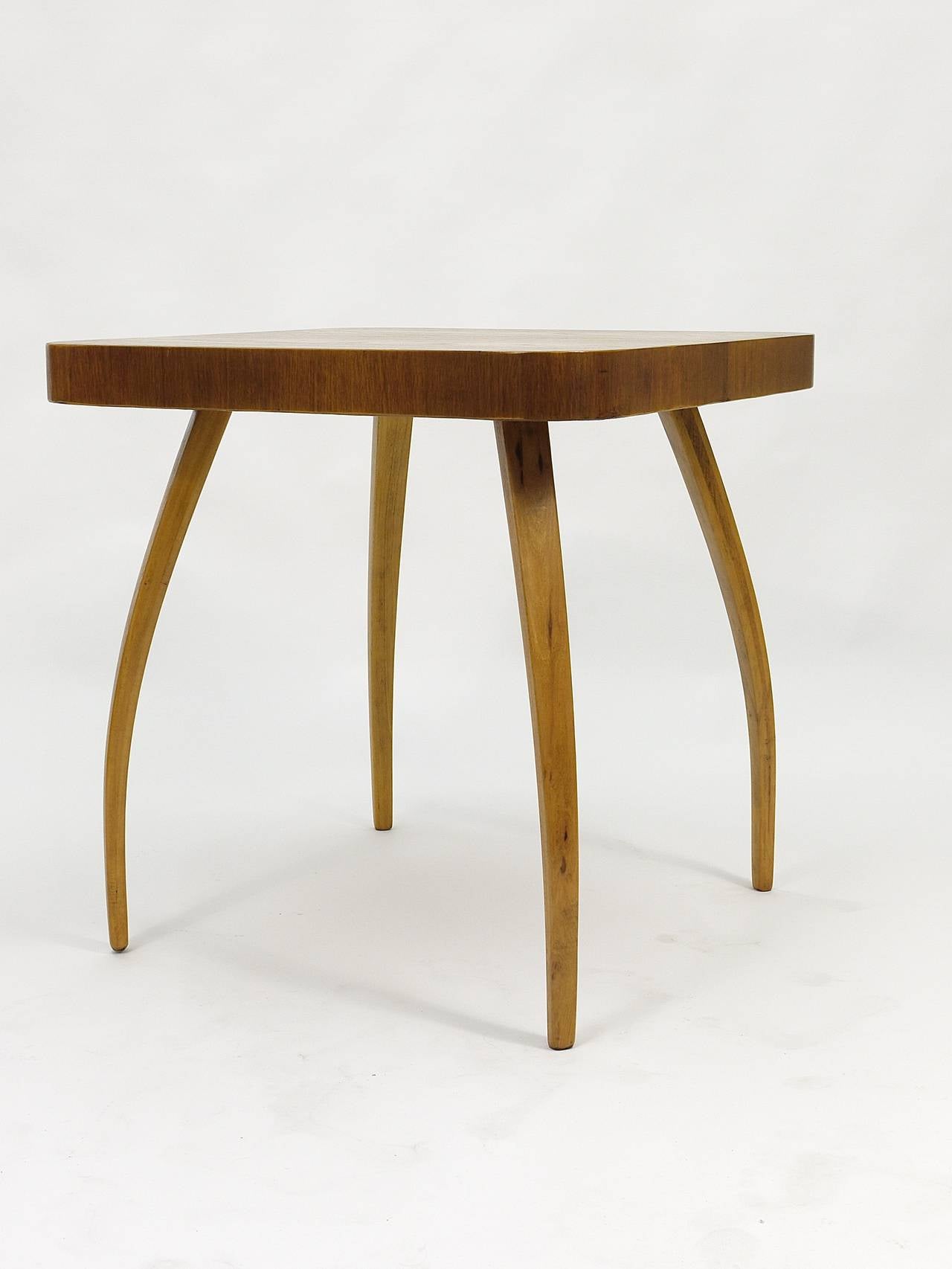 Czech 1930s Spider Side Table H259 by Jindrich Halabala, Bauhaus, Excellent Condition