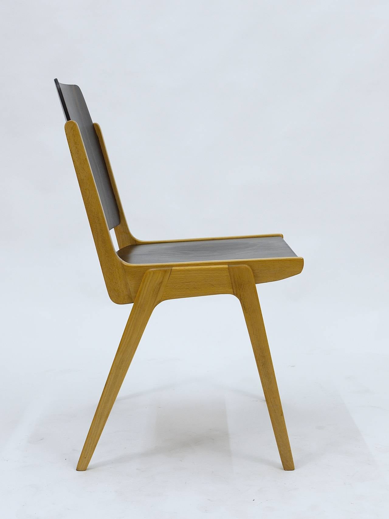 Mid-Century Modern Up to 12 Austro Chair Stacking Chairs by Franz Schuster, Wiesner-Hager