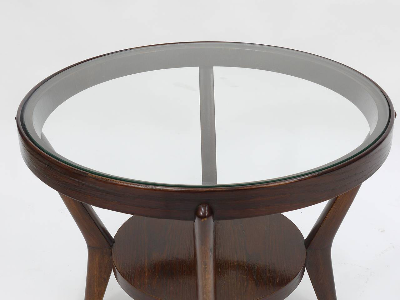 1930s Round Art Deco Side Table by Jindrich Halabala, Excellent Condition 1