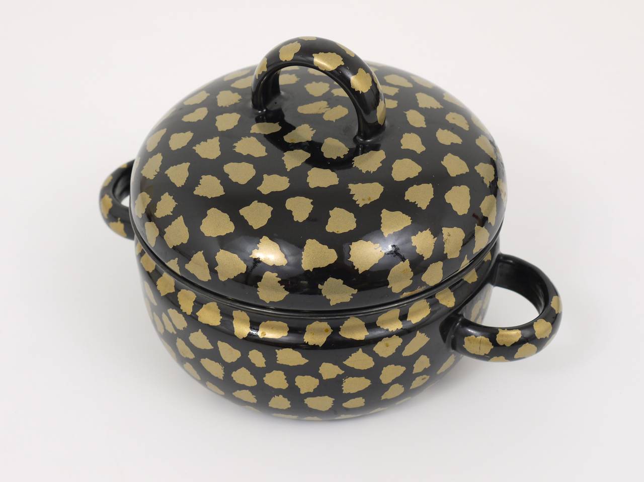 Cook with Carl Aubock Enameled Pot with Lid by Ostovics, Vienna 1970s