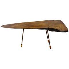 Large Carl Aubock Tree Trunk Modernist Table from the 1950s