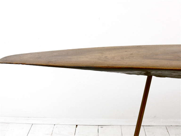 Brass Large Carl Aubock Tree Trunk Modernist Table from the 1950s