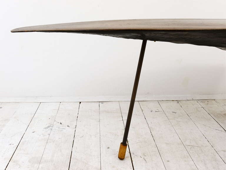 Large Carl Aubock Tree Trunk Modernist Table from the 1950s 1