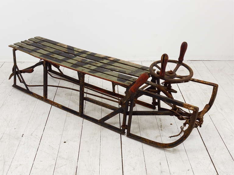 Unknown 100-Year-Old MARS Military Steerable Iron Sleigh