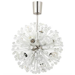 Nickel-Plated Emil Stejnar Blowball Brass Chandelier by Rupert Nikoll, Vienna 2
