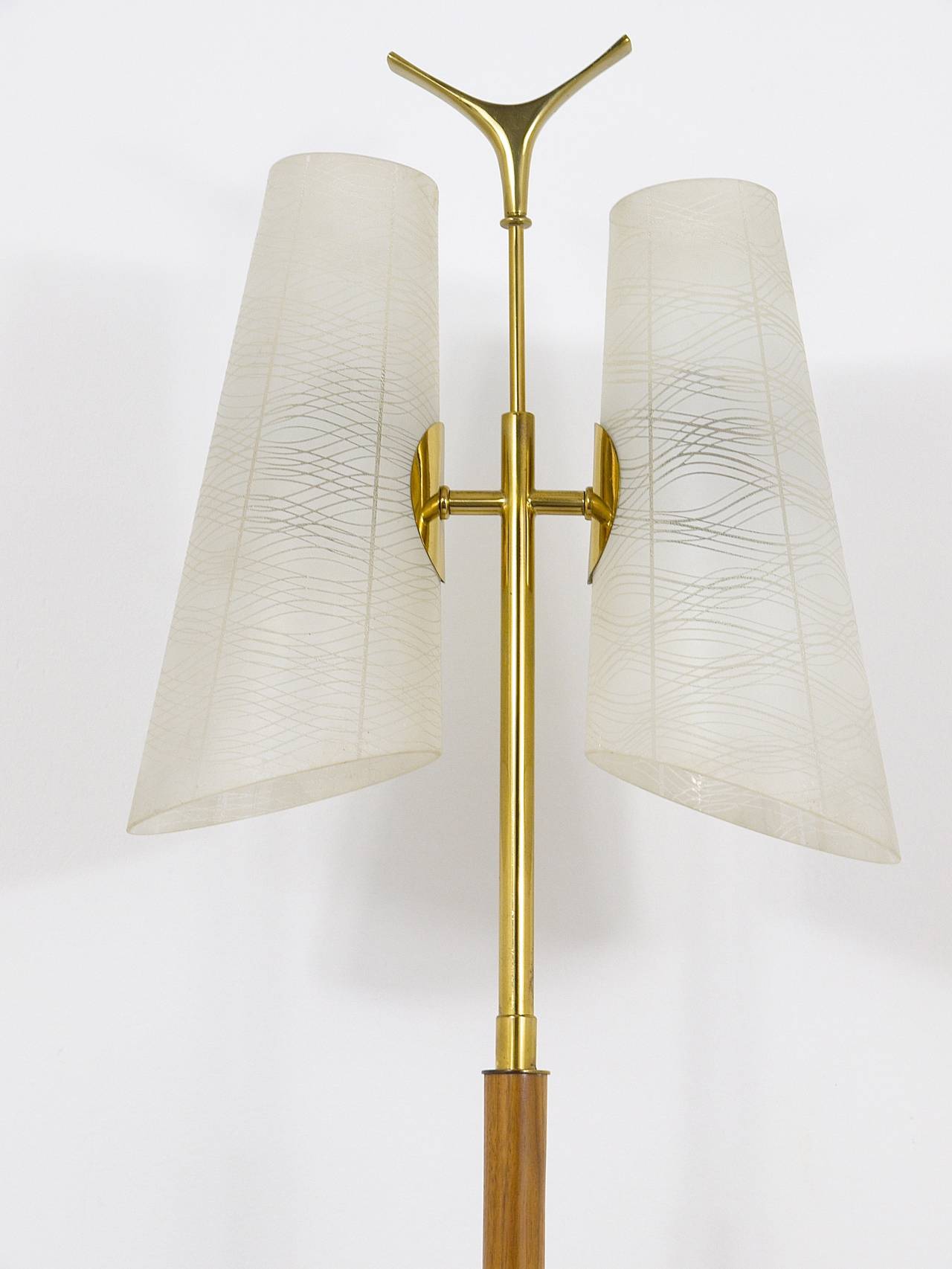 Mid-Century Modern Rupert Nikoll Mid-Century Brass Floor Lamp, Austria, 1950s For Sale